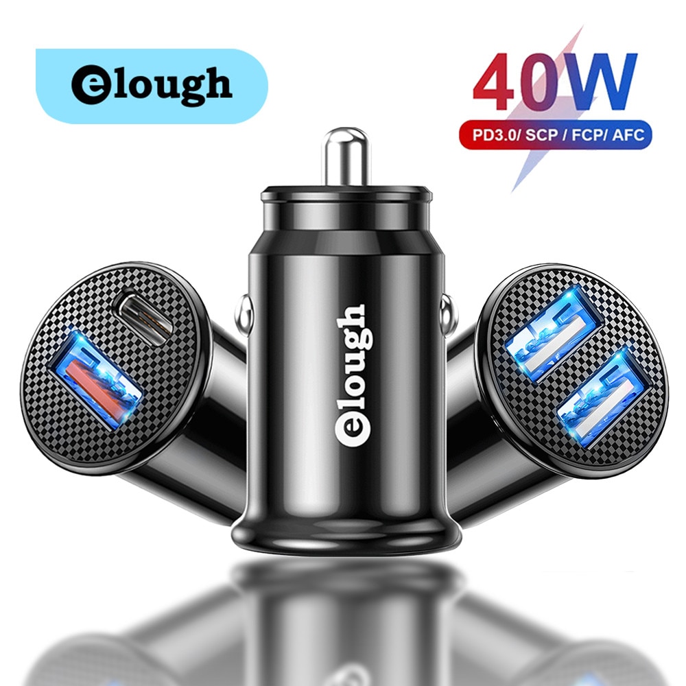 40W Dual USB-C PD Fast Car Charger + Sync Cable Kit For IPhone & IPad – 3ft/6ft White