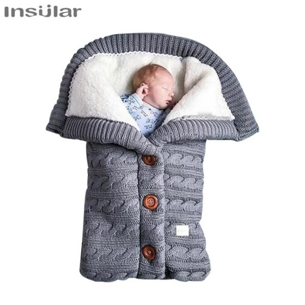 Warm Baby Sleeping Bag Envelope Winter Kid Sleepsack Footmuff Stroller Knitted Sleep Sack