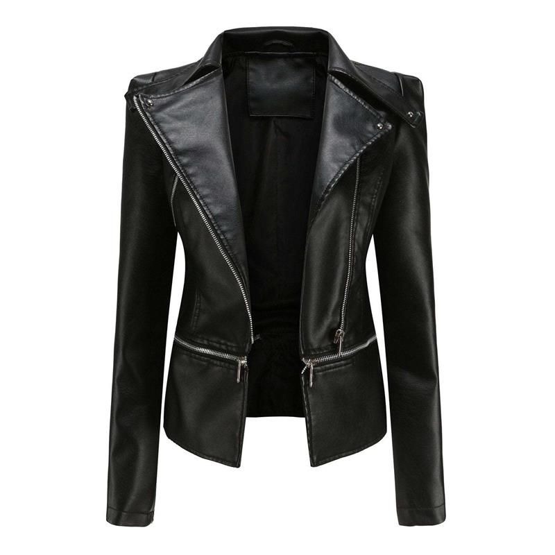 Black Leather Leather Ki Jacket For Girls Gothic Soft Leather