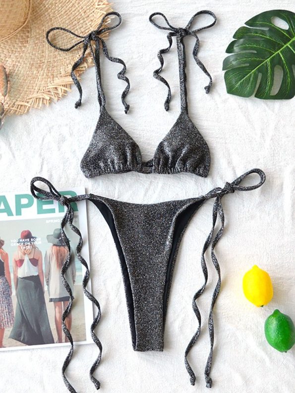 Shiny Sexy Bikini Set Beachwear Lingerie