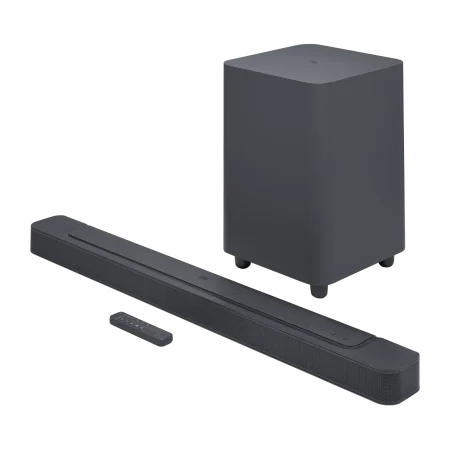 JBL Bar 500 MultiBeam™ and Dolby Atmos® HDMI cable 10" subwoofer Remote control