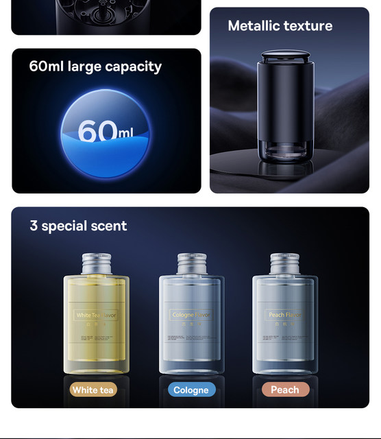 Baseus Car Air Freshener Perfume Tap-Control Car Aromatherapy - Sophie ...