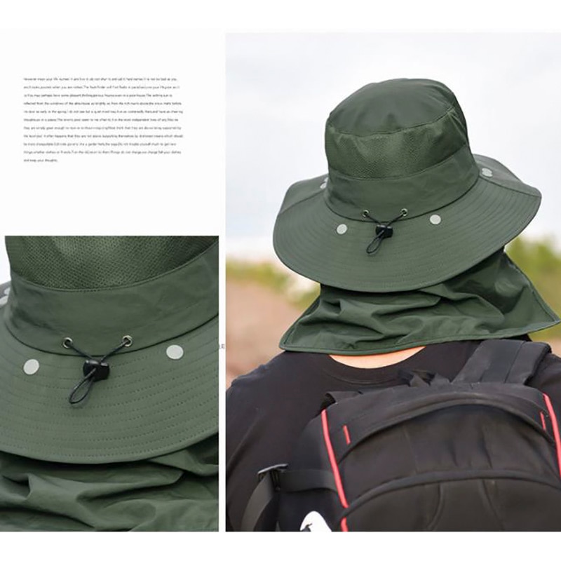 LLmoway Kids Sun Protection Hat With Removable Mesh Face Neck Cover - UPF50+