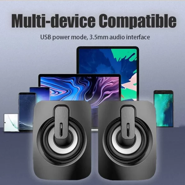 Computer Speakers PC Sound Box HIFI Stereo Microphone USB Wired Caixa ...