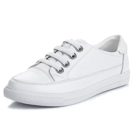 CXJYWMJL Genuine Leather Women Casual Sneakers Plus Size Spring Summer Skate Shoes Ladies Little White Vulcanized Shoes Woman 1