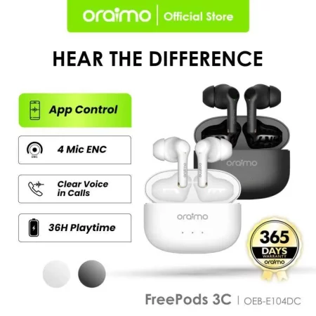 Oraimo FreePods 3C (OEB-E104DC) ENC Calling Noise Cancellation Long Playtime True Wireless Earbuds
