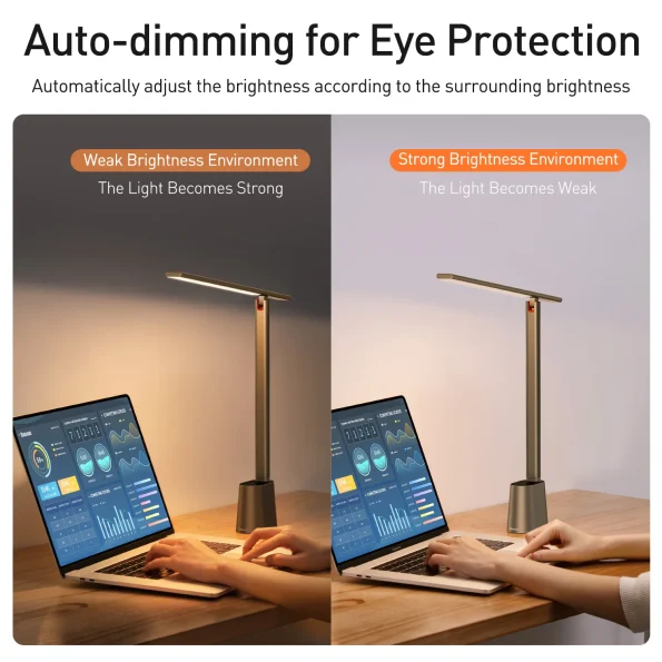 Baseus LED Desk Lamp Eye Protection Study Dimmable Office Light ...