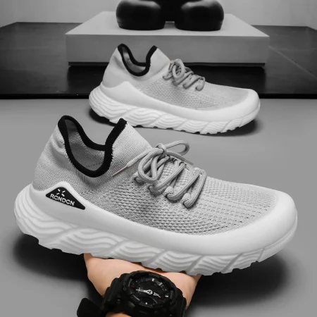 Summer Men Mesh Shoes Men’s Casual Shoes Walking Soft soled Driving Shoes Elastic socks Shoes Sports Shoes Student Board Shoes 1