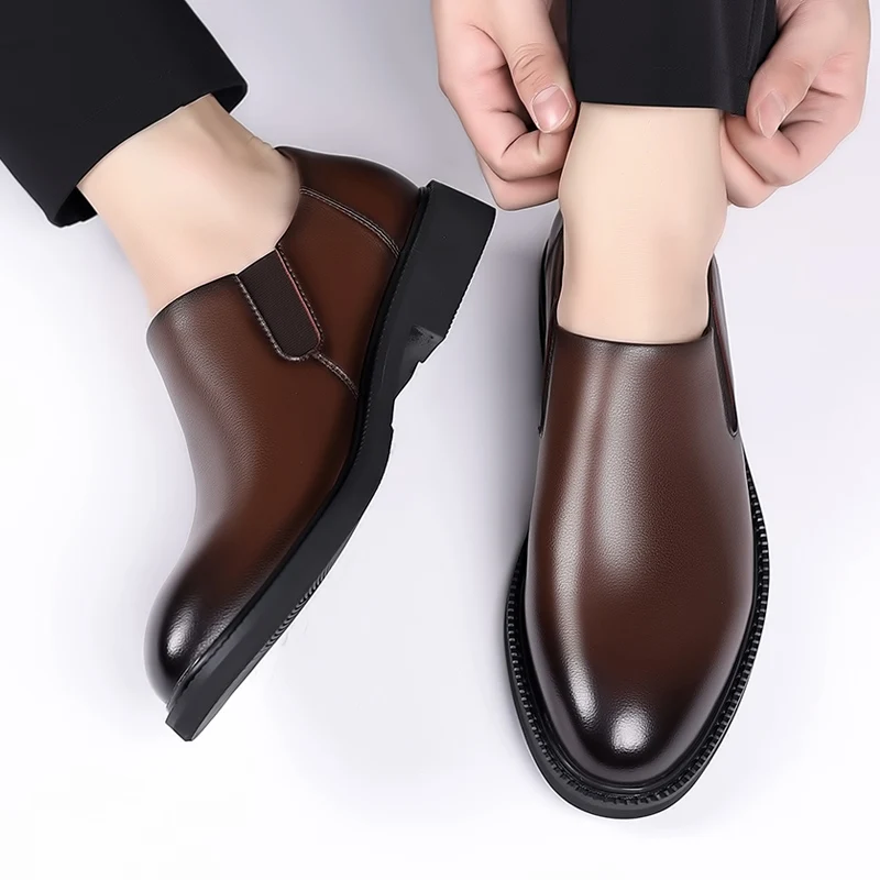 Stylo Men's Italian Formal Leather Dress Boots – Black, Square Toe, Lace-Up/Slip-On (Sizes 40-46)