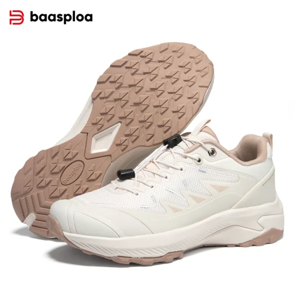 Baasploa New Hiking Shoes Women Lightweight Mesh Elastic Buckle Walking Shoes Female Outdoor Climbing Breathable Anti-slip Sneak 1