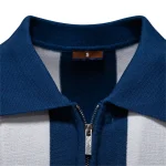 AIOPESON New Summer Men’s Breathable Striped Contrast Panel Polo Shirt – Casual Short Sleeve Knit Shirt with Comfort Fit 1