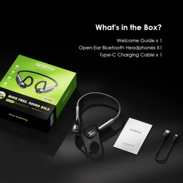 Open 672 File Oraimo OpenCirclet 2 IPX5 Steps Tracking Open-Ear Headphones OPN-672 ...