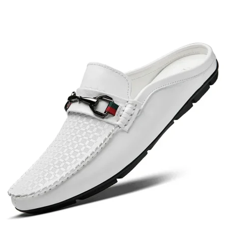 Men's Trendy No Tie Lace Free Slip On Loafers, Smart Casual Outdoor Walking Shoes With Assorted Colors
