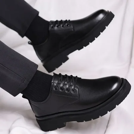 Versatile Non-Slip Men's Shoes - Stylish Casual & Business Lace-Up with Soft Sole for All Seasons