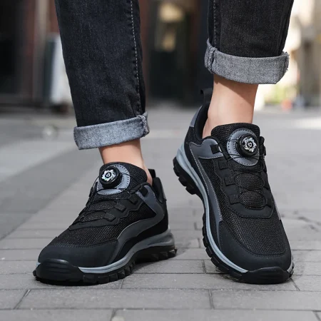 Men'S Casual Sports Shoes, Lightweight And Breathable, Featuring a No-Tie Rotary Buckle Design