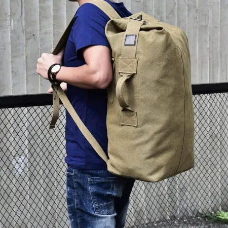 Brand Outdoor Travel Bag Large Capacity Military tactics backpack Handbags Man Light weight Canvas Bucket Shoulder Bags for Men