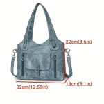 Soft Synthetic Leather Retro Women’s Shoulder Tote Bag, Multiple Pockets for Daily Use or Work, Versatile Carry Bag