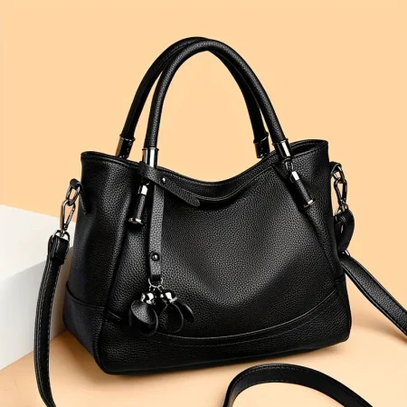 Elegant Quilted Handbag for Women, Adjustable Strap, Zipper Closure, Polyester Lined, Edge Paint Detail, One-Shoulder Design