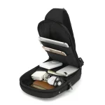 CoolBell Men Chest Bag Black w/ Nighttime Reflective Strip Riding Small Crossbody Bag Waterproof Messenger Bag for 7.9 inch iPad