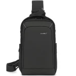 CoolBell Men Chest Bag Black w/ Nighttime Reflective Strip Riding Small Crossbody Bag Waterproof Messenger Bag for 7.9 inch iPad