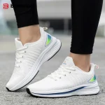 Baasploa Women Running Shoes Comfort Lightweight Sport Shoes New Mesh Breathable White Casual Sneakers Lace-Up Non-Slip