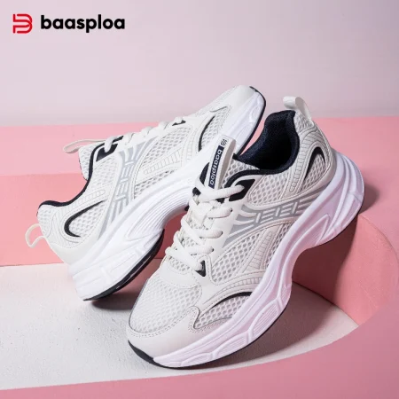 Baasploa Women Running Shoes 35-42 Fashion Lightweight Mesh Breathable Sport Shoes Comfort Soft Female Outdoor Causal Sneakers