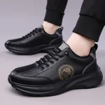 New Designer Leather Sneakers for Men Autumn Winter New Designer Casual Shoes Male Solid Color Outdoor Sports Running Shoes Man