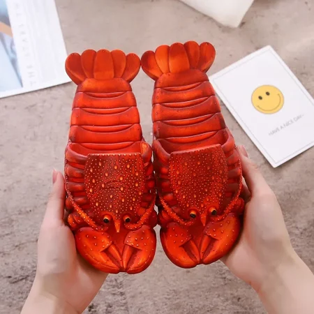 Funny Crayfish Slippers – Cute Animal Flip Flops, Soft Summer Beach & Shower Slippers for Men & Women