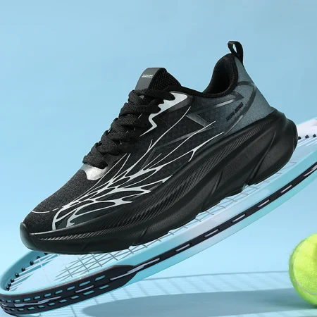 Professional Men Tennis Sneakers Breathable Tennis Training Shoes Shock-Absorbant Outdoor Sneakers Non Slip Running Gym Shoes