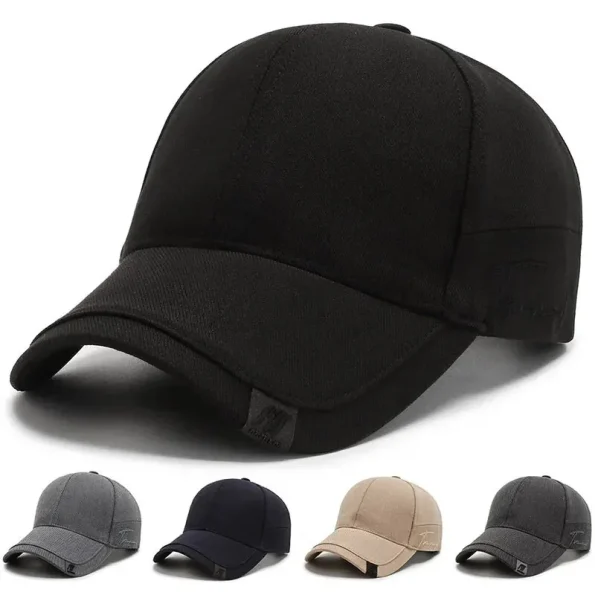 Polyester Ball Caps Men's Casual Sun Hat Adjustable Snapback Cap Breathable Polyester ...