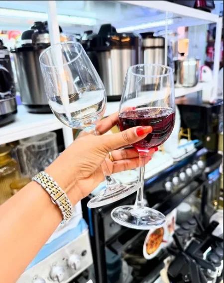 6 Pcs Crystal Wine Glasses – Elegant Stemware Set for Red & White Wine