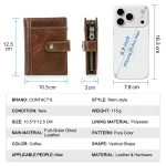 Contact’s Genuine Leather Men Short Wallet Bifold Hasp Coin Pocket Card Holder Money Clip Wallet