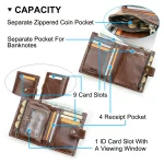 Contact’s Genuine Leather Men Short Wallet Bifold Hasp Coin Pocket Card Holder Money Clip Wallet