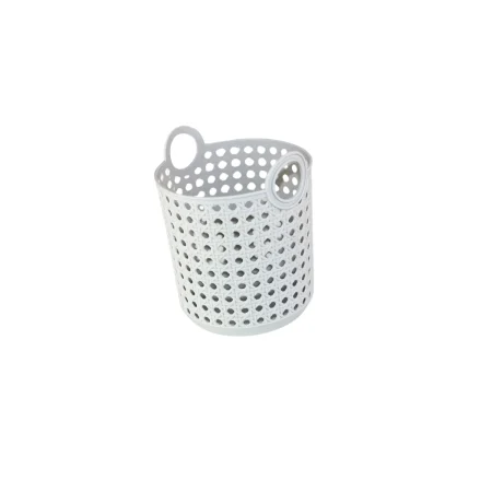 Bamboo Weaving Round Handled Storage Basket (L)(Gray)